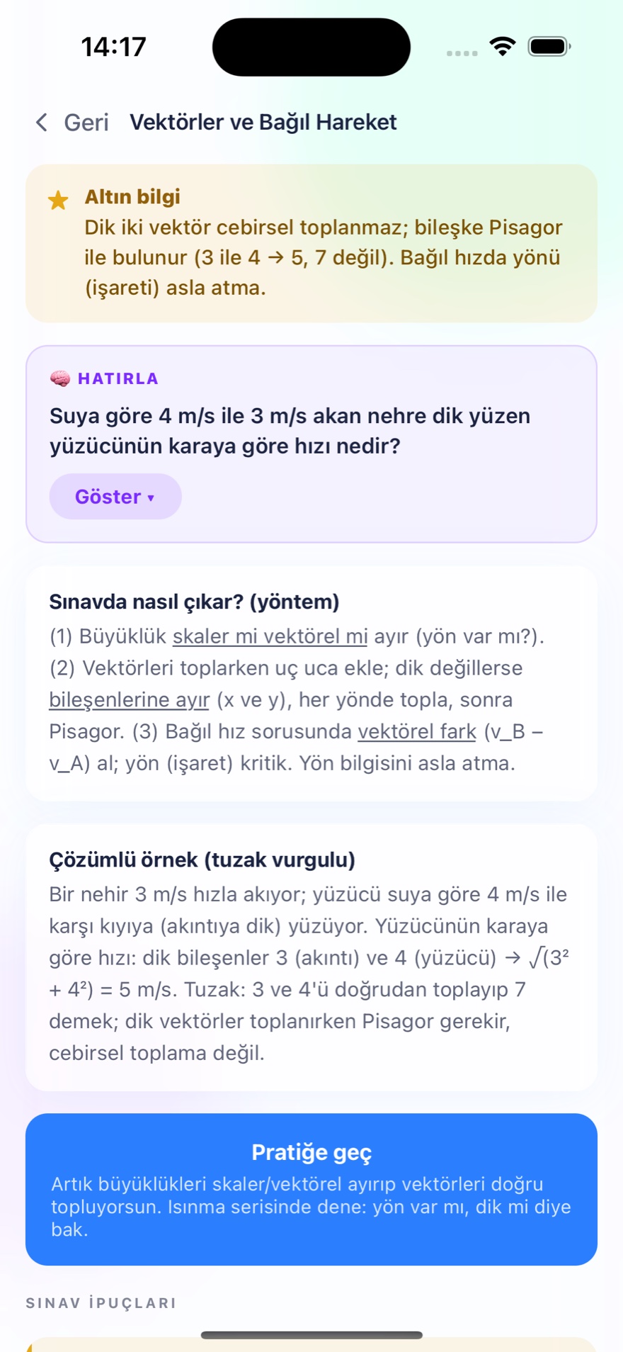 Aynı konunun devamı — Altın bilgi, Hatırla ipucu ve Sınavda nasıl çıkar yöntemi